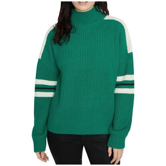 Sanctuary Speedway Stripe Turtleneck Sweater Size XS Green - Picture 1 of 9